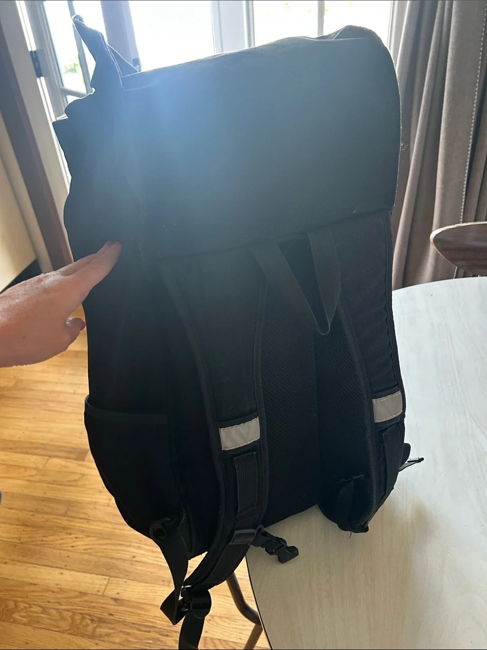 MINNEHAHA BAG CO. Black roll top waterproof liner bike backpack